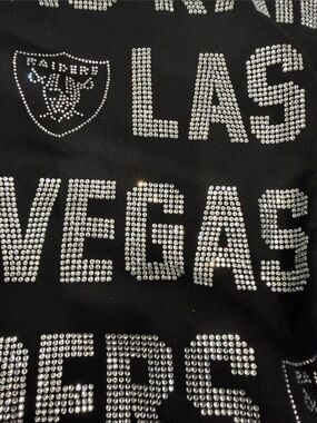 New Las Vegas Raiders Oversized bling rhinestone black sweatshirt pullover S M L